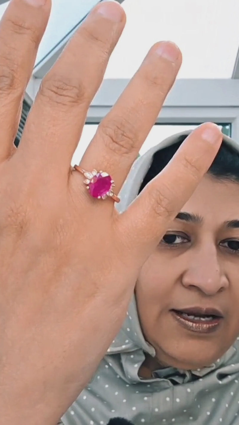 Where Beauty Meets Your Inner Strength - Rose Gold Oval Ruby Ring