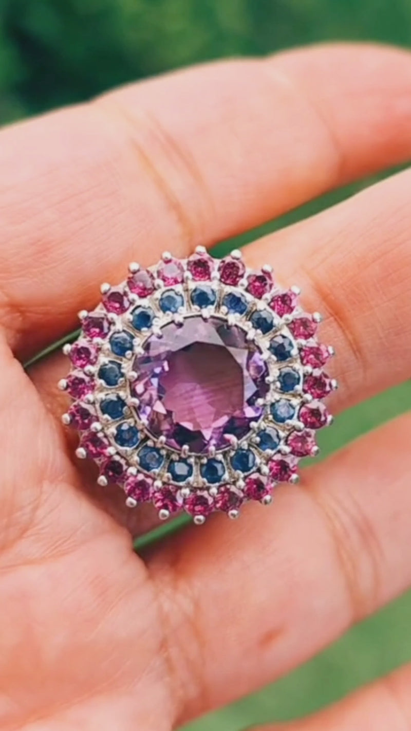 Orbit Ring - Amethyst, Blue Sapphire, Ruby
