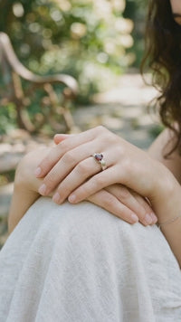 Trilateral Garnet Ring