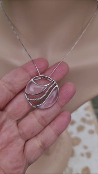 Floret Pendant - Rose quartz & Amethyst