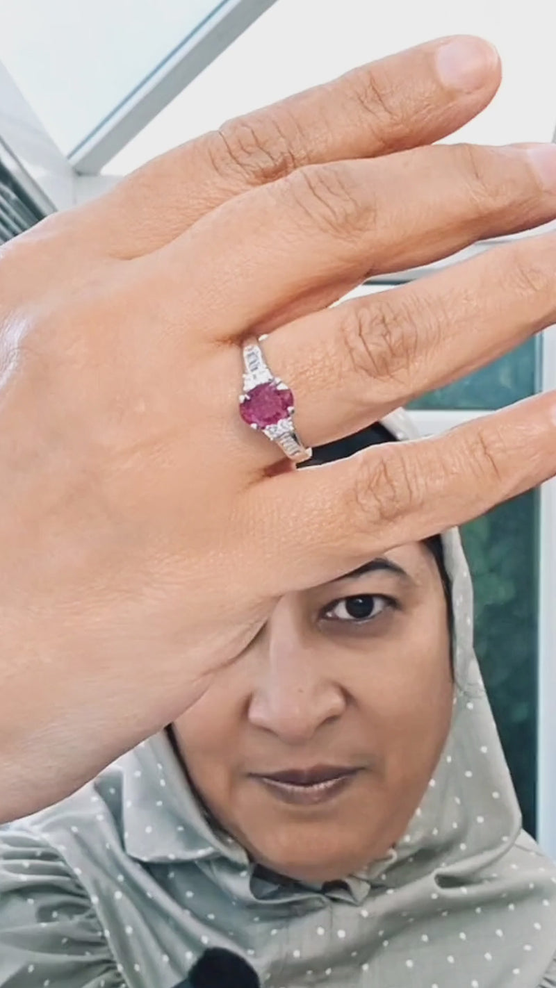 Oval Ruby - Royal Fire With Elegant Ring Design