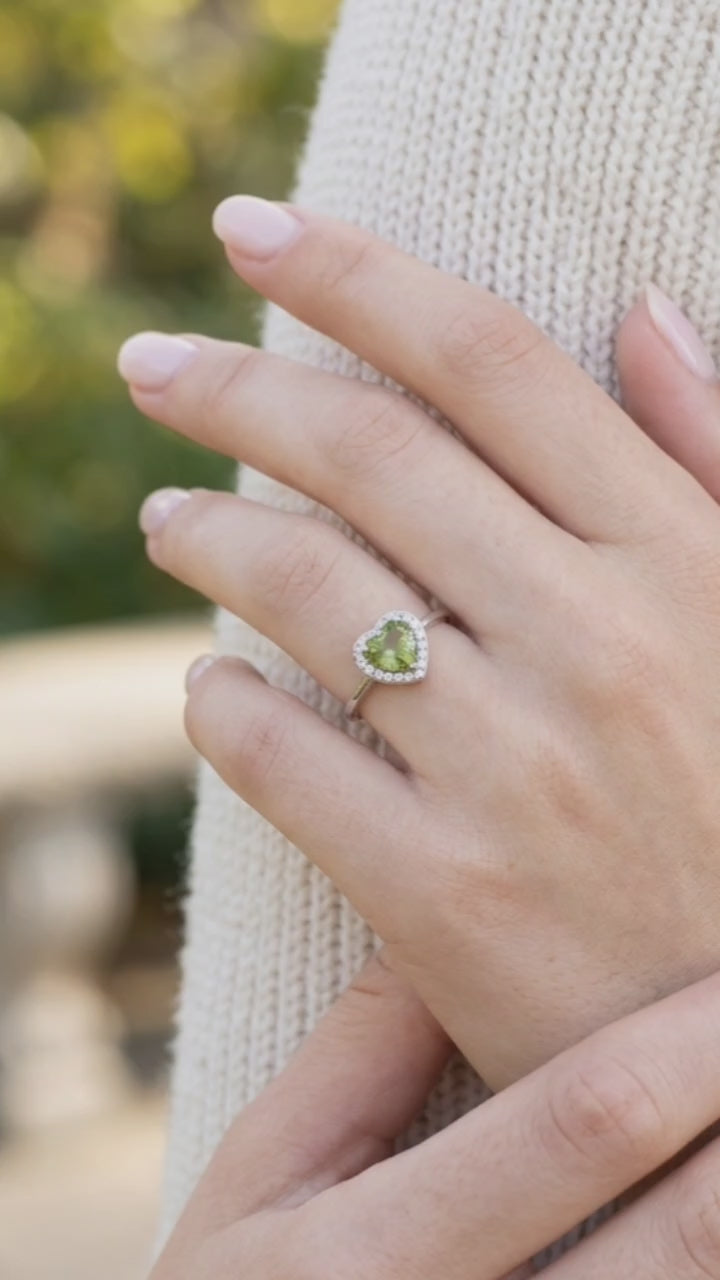 Peridot Heart Ring