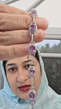 Luxurious Purple Amethyst Oval Bracelet with Timeless Radiance – Confidence and Charm