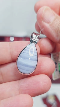 Blue Lace Agate Pendant - 7.28 gms