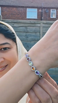 Mystical Oval Bracelet - Ruby, Citrine, Peridot, Amethyst