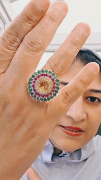 Orbit Ring - Citrine, Emerald, Ruby