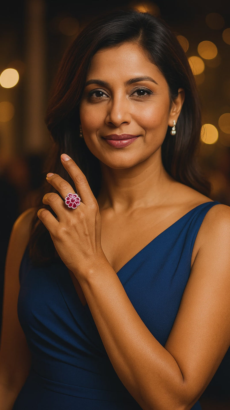 Jasmin's Dream Ring - Amethyst, Peridot, Ruby