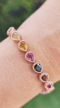 Radiant Drop Bracelet - Emerald, Citrine, Peridot & Tourmaline