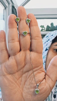 Romantic Heart Peridot Set
