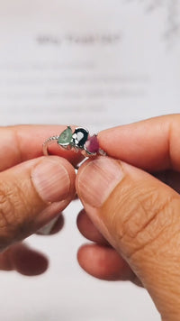 Royal Pear Trio Ring -  Emerald, Ruby, and Sapphire Ring