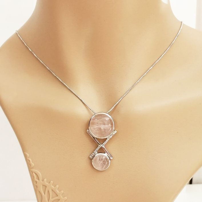 Entwine Pendant - Rose Quartz