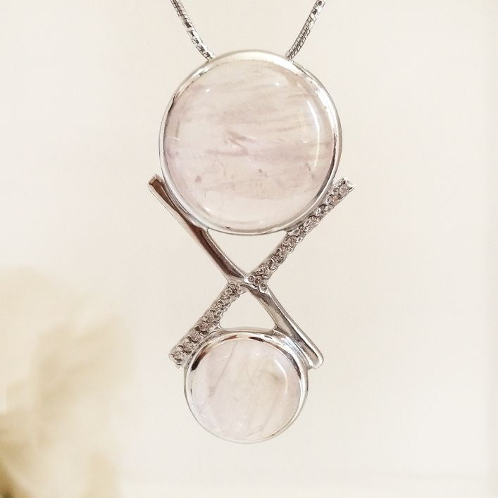 Entwine Pendant - Rose Quartz