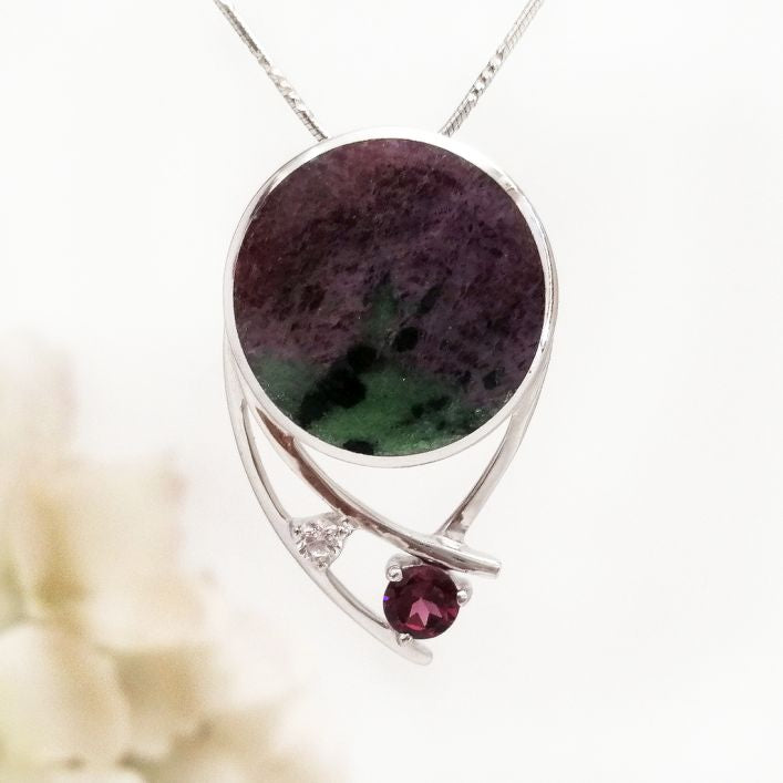 Rhythmic Pendant -  Ruby Zoisite & Rhodolite