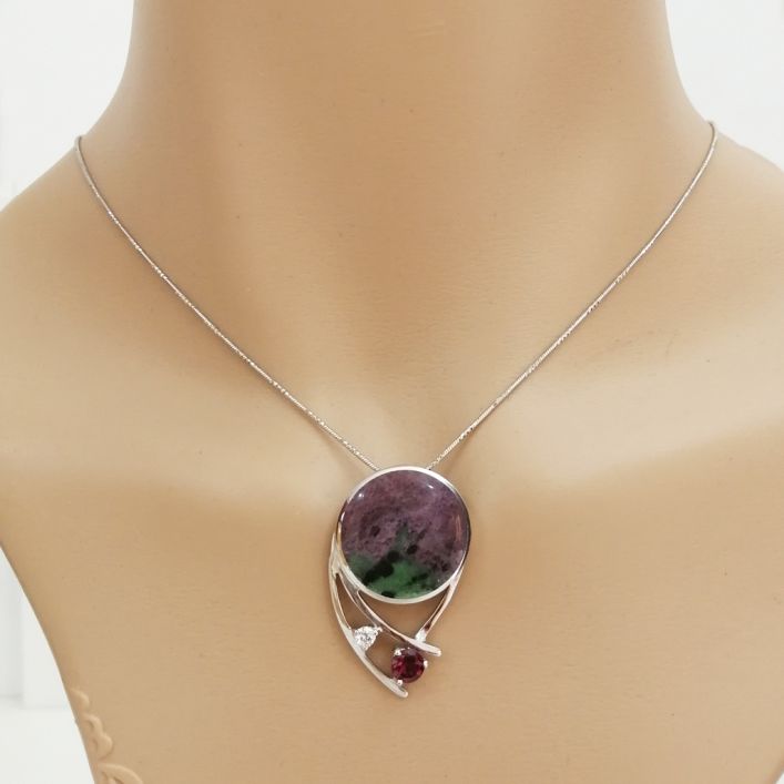 Rhythmic Pendant -  Ruby Zoisite & Rhodolite