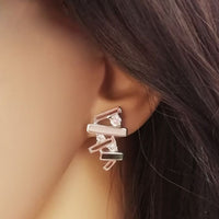 Crisscross Earrings - Labradorite, Zircon and Moonstone