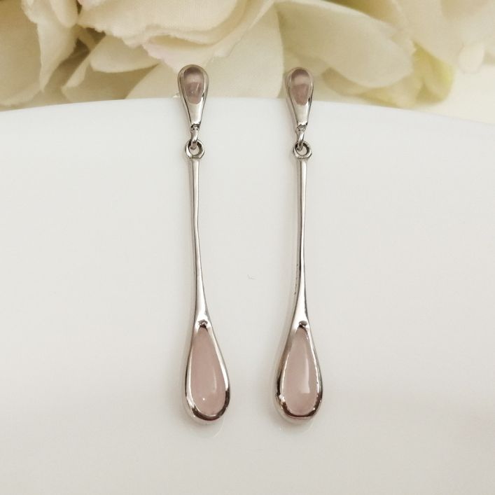 Lean Earrings - Rose Quartz