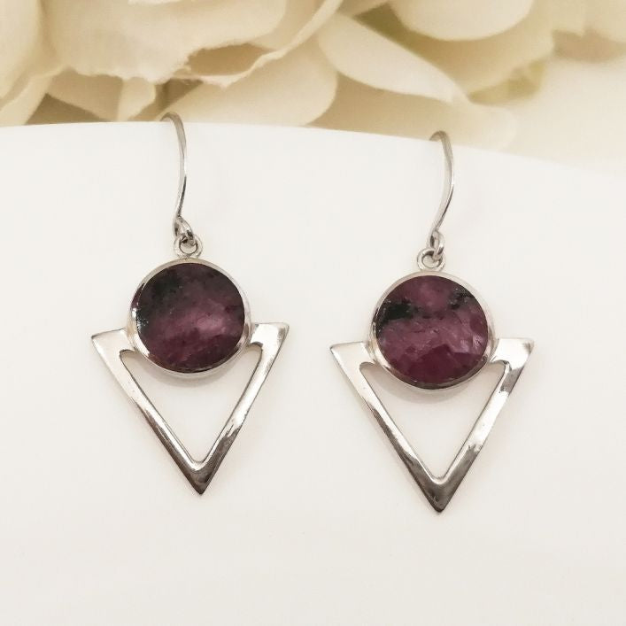 Triangle Ruby zoisite Earrings