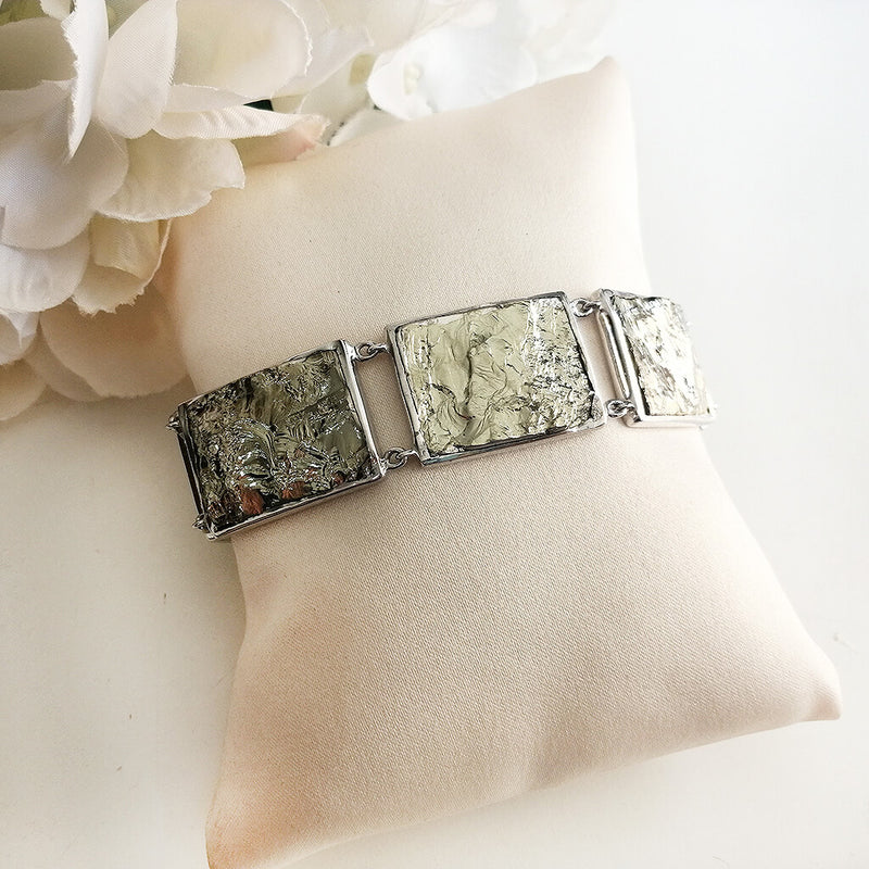 Square Pyrite Bracelet 