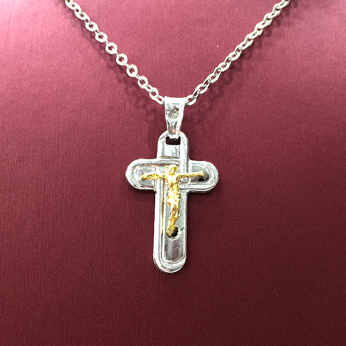 Golden Crucifix Cross Pendant