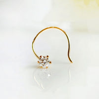 18 k Gold real Diamond Nose Wire Pin 3MM 0.11 Ct 