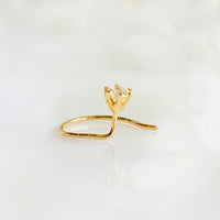18 k Gold real Diamond Nose Wire Pin 3MM 0.11 Ct