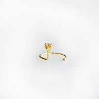 18 kt Gold Diamond Nose Wire Pin 2MM, 0.03 Ct
