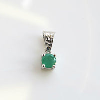 Birthstone Solitaire Pendant - Emerald