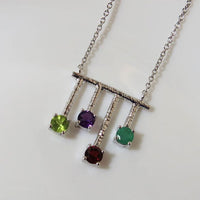 Birthstone Party Necklace - Amethyst, Emerald, ruby, Peridot