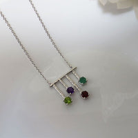 Birthstone Party Necklace - Amethyst, Emerald, ruby, Peridot