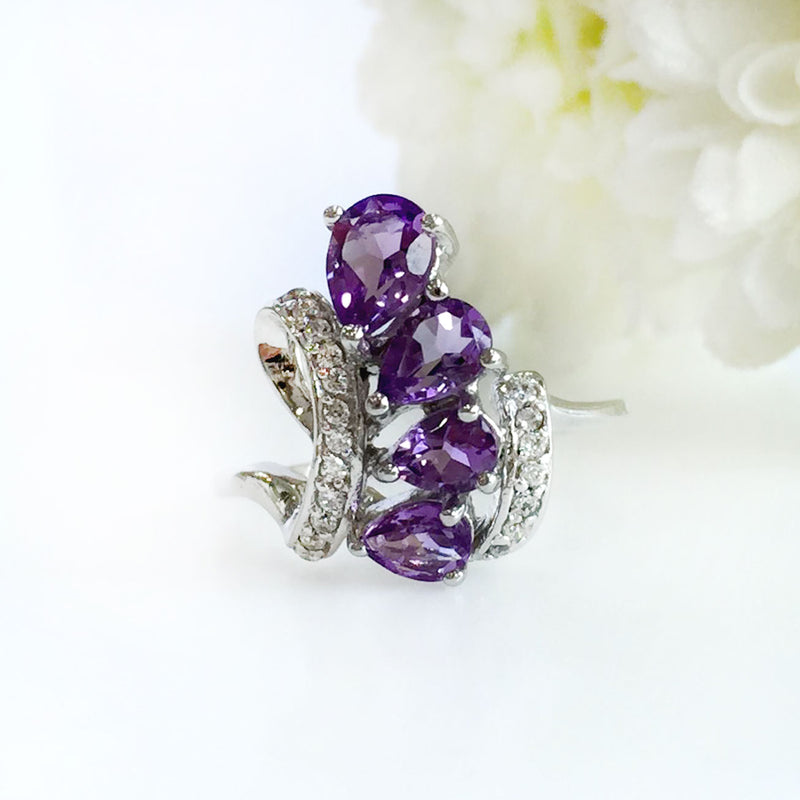 Swirling Beauty Amethyst Ring
