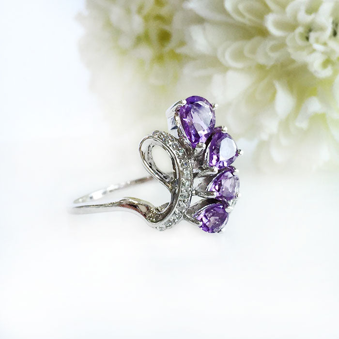 Swirling Beauty Amethyst Ring