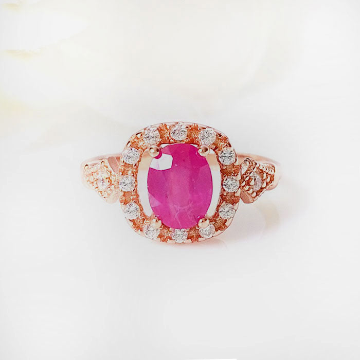 Rosette Charm Ruby Ring