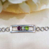 Birthstone Sisters bracelet - Amethyst, Ruby, Onyx