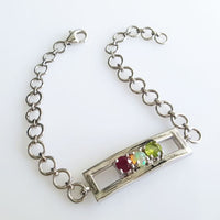 Birthstone Sisters bracelet - Amethyst, Ruby, Onyx