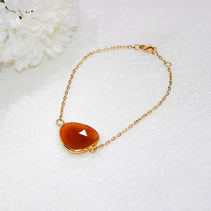 Classic Papaya Chalcedony Bracelet