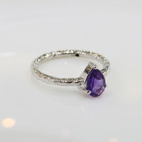 Birthstone Dewdrop Ring - Amethyst