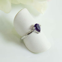 Birthstone Dewdrop Ring - Amethyst