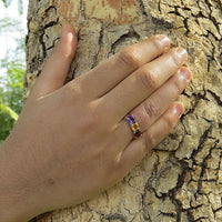 Birthstone Trio Ring-Garnet,Citrine,Ametyest