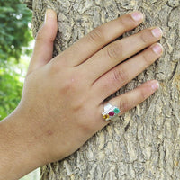 Birthstone Dangal Ring - Emerald, Ruby ,Citrine