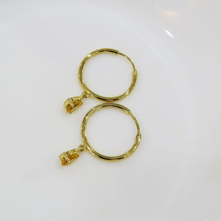 Birthstone Classic Hoops - Citrine