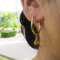 Birthstone Classic Hoops - Citrine