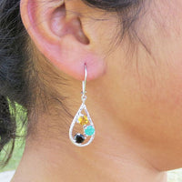 Birthstone Teardrop Earrings - Citrine, Emerald, Onyx