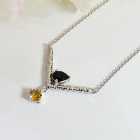 Birthstone Victory Necklace - Onyx, Citrine