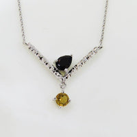 Birthstone Victory Necklace - Onyx, Citrine