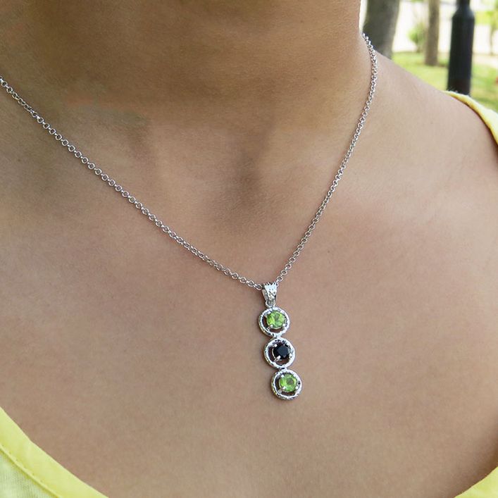 Birthstone Solar Pendant - Peridot, Sapphire