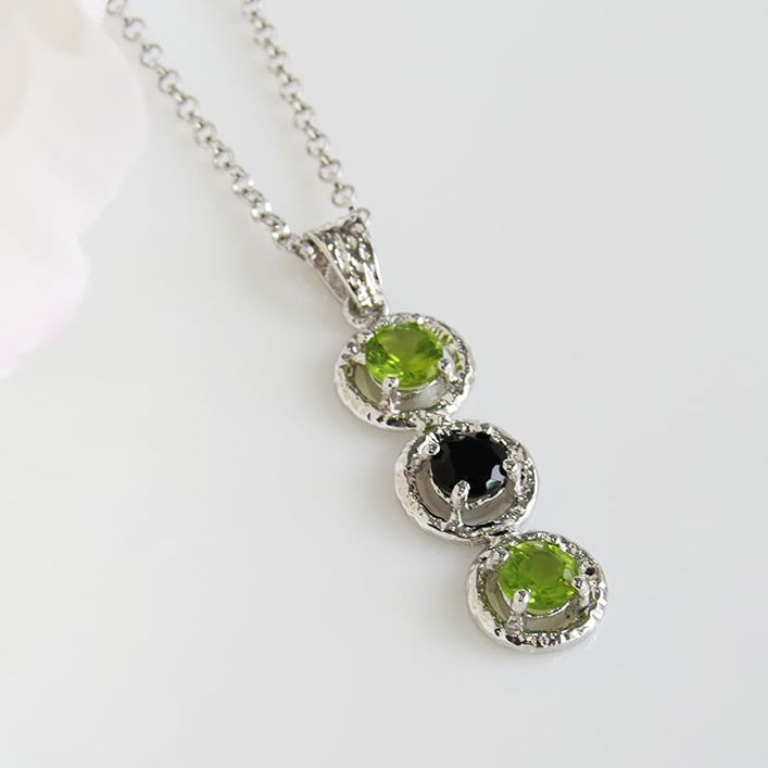 Birthstone Solar Pendant - Peridot, Sapphire