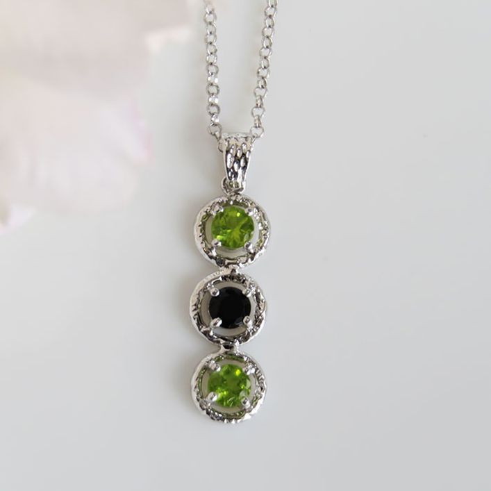 Birthstone Solar Pendant - Peridot, Sapphire