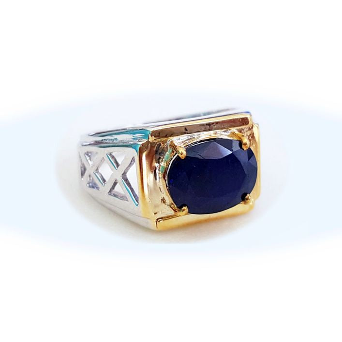 Majesty Men Sapphire Ring With Gold Cover (Bespoke)