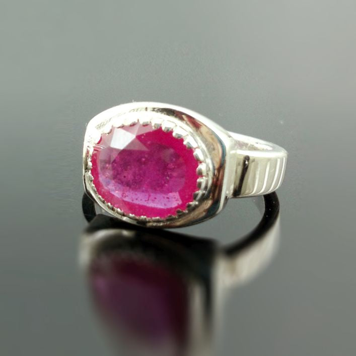 Iranian Set Men Ruby Ring With Gold Cover