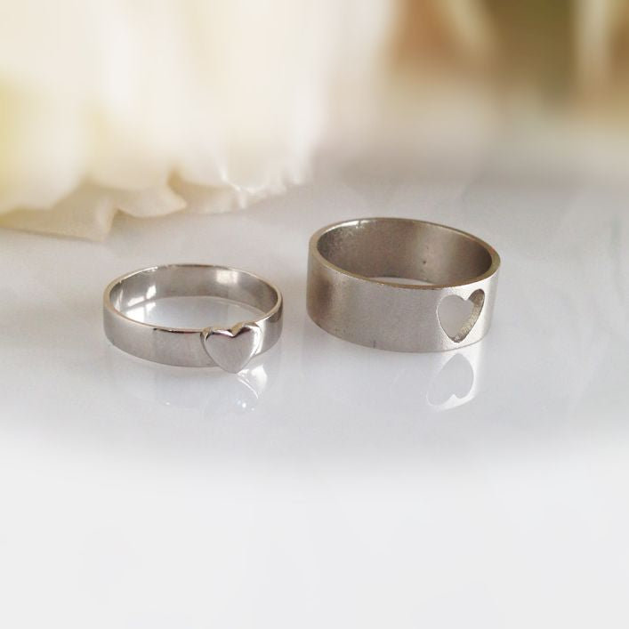 Heart Couple Ring Set